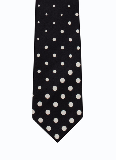 Men's tie black silk satin Fursac - 23EF2OTIE-BR05/20