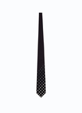 Black silk tie with dots - 23EF2OTIE-BR05/20