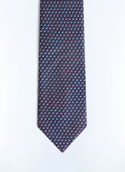 Men's tie blue silk satin Fursac - F2OTIE-FR20-D004