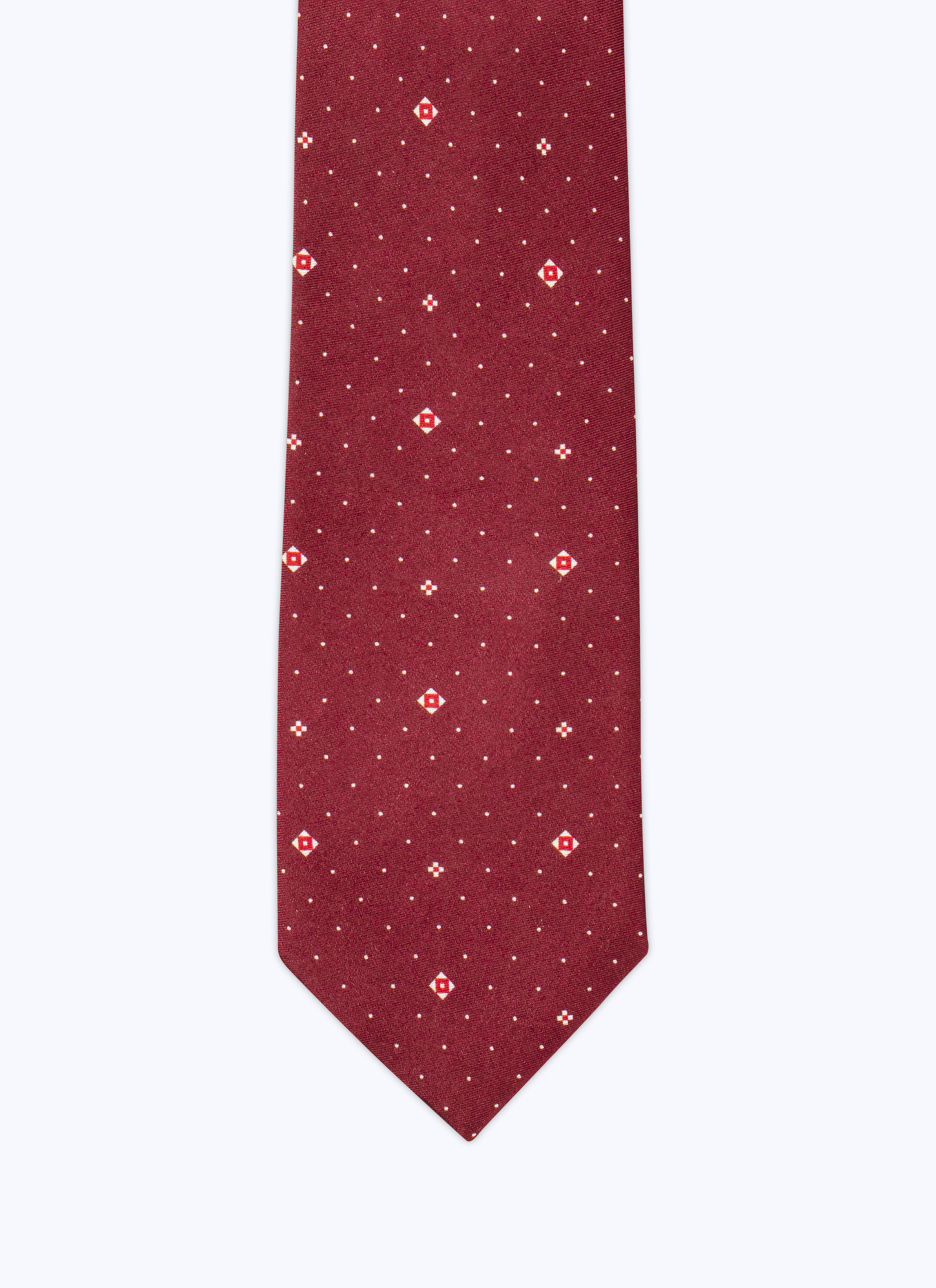 Men's tie burgundy silk satin Fursac - F2OTIE-CR11-C014