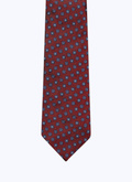 Silk satin tie with flowers pattern - F2OTIE-DR52-C014