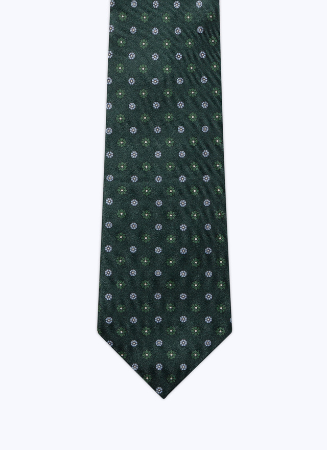 Men's tie green silk satin Fursac - F2OTIE-BR22-H010