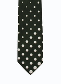 Green silk tie with dots - 23EF2OTIE-BR05/40