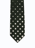 Green silk tie with dots - F2OTIE-BR05-40