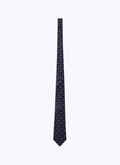 Silk satin tie with flowers pattern - F2OTIE-DR50-D030
