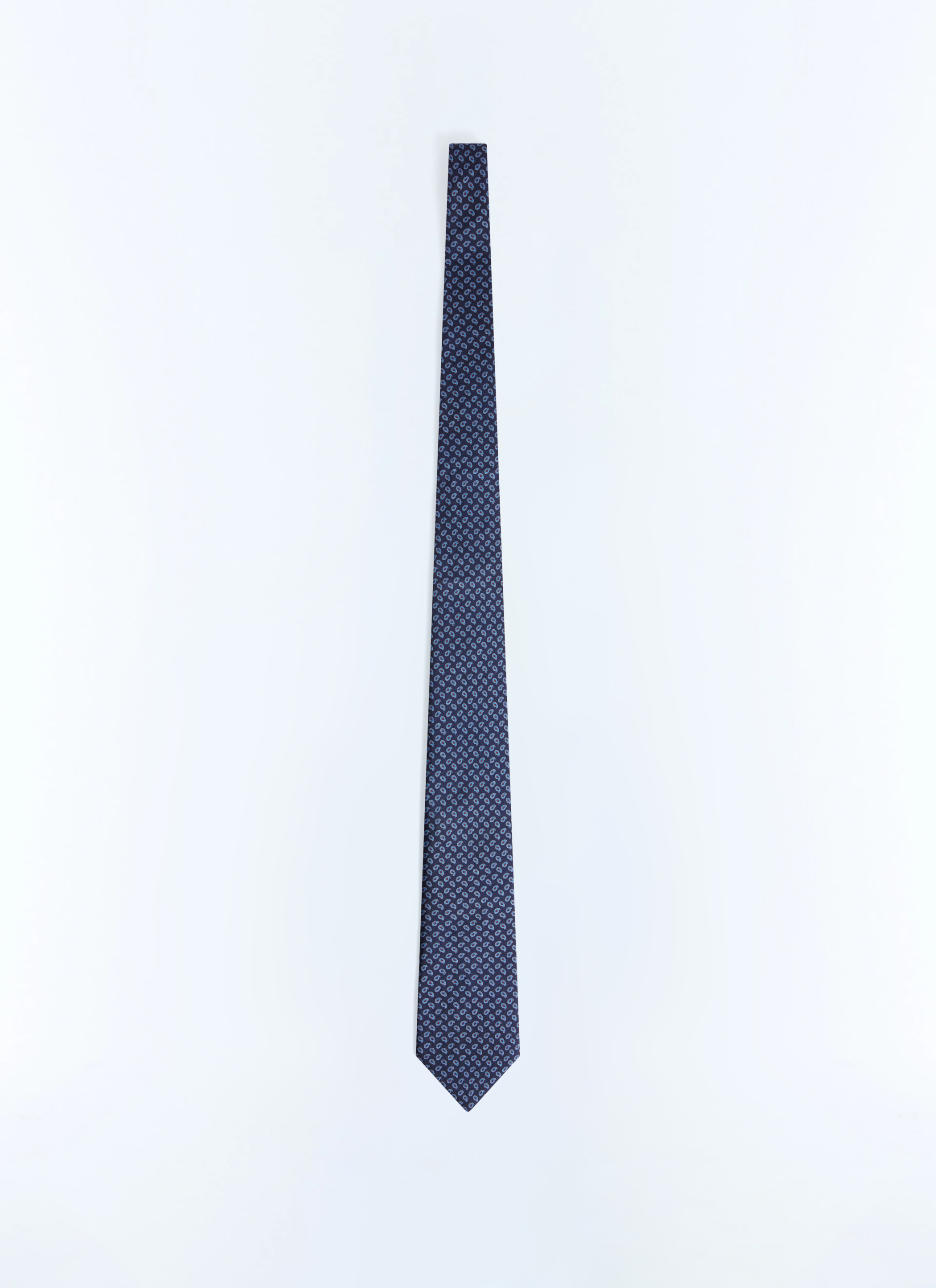 FURSAC - Silk satin tie with paisley pattern - Men - One Size - Blue, Navy blue