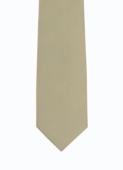 Men's tie beige silk satin Fursac - F2OTIE-BR08-09