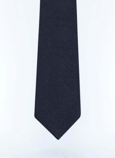 Men's tie navy blue silk satin Fursac - F2OTIE-DR16-D030