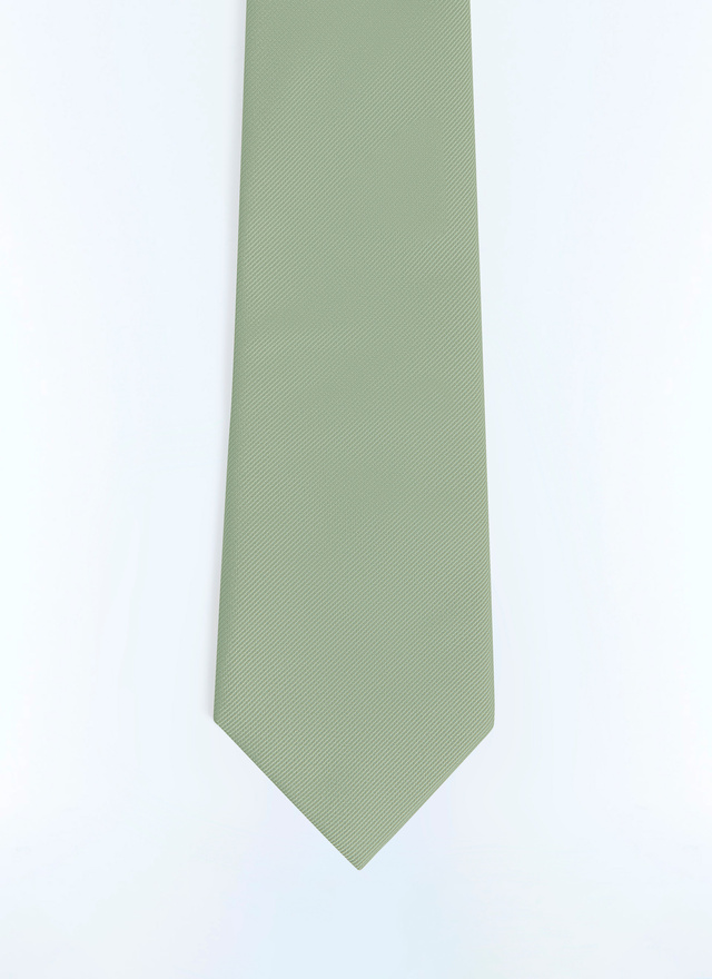 Men's tie water green silk satin Fursac - F2OTIE-FR15-H003