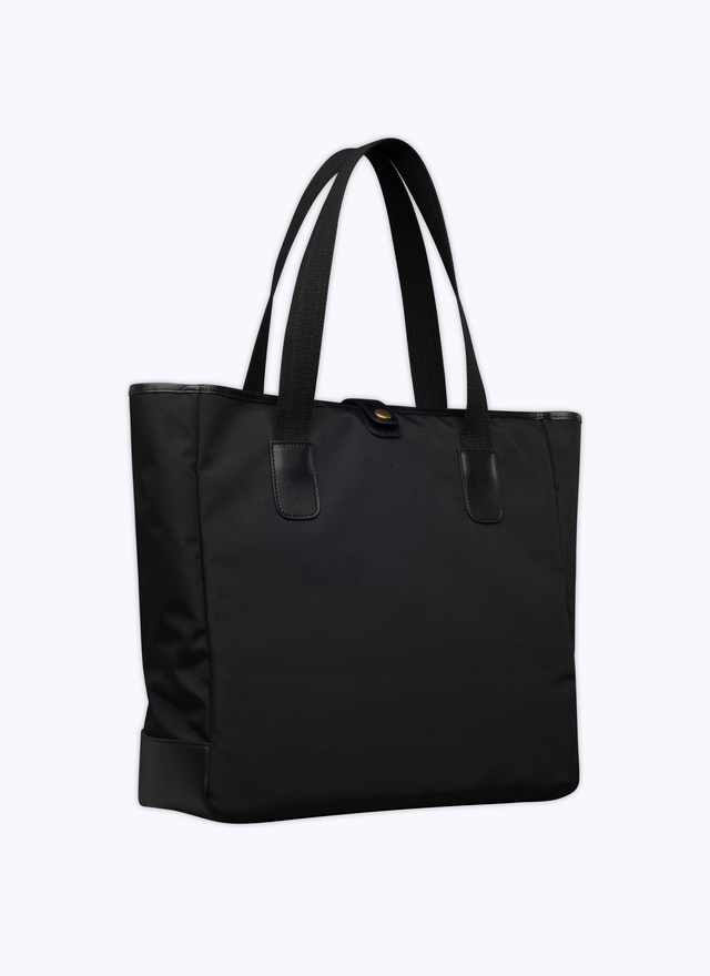 Men's black technical fabric and leather tote bag Fursac - B3VOTE-VB01-20