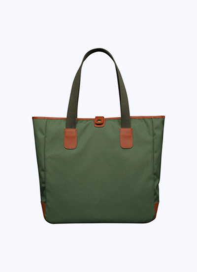 Men's tote bag green technical fabric and leather Fursac - 22EB3VOTE-VB05/41