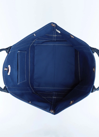 Men's blue, navy blue cotton canvas travel Bag Fursac - B3FEEL-FR41-D030