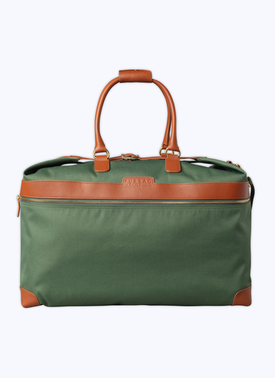 Men's travel Bag green technical fabric and leather Fursac - 22EB3VOYA-VB05/41