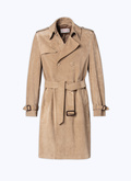 Beige suede trench coat - 23EM3BIKY-BL01/08