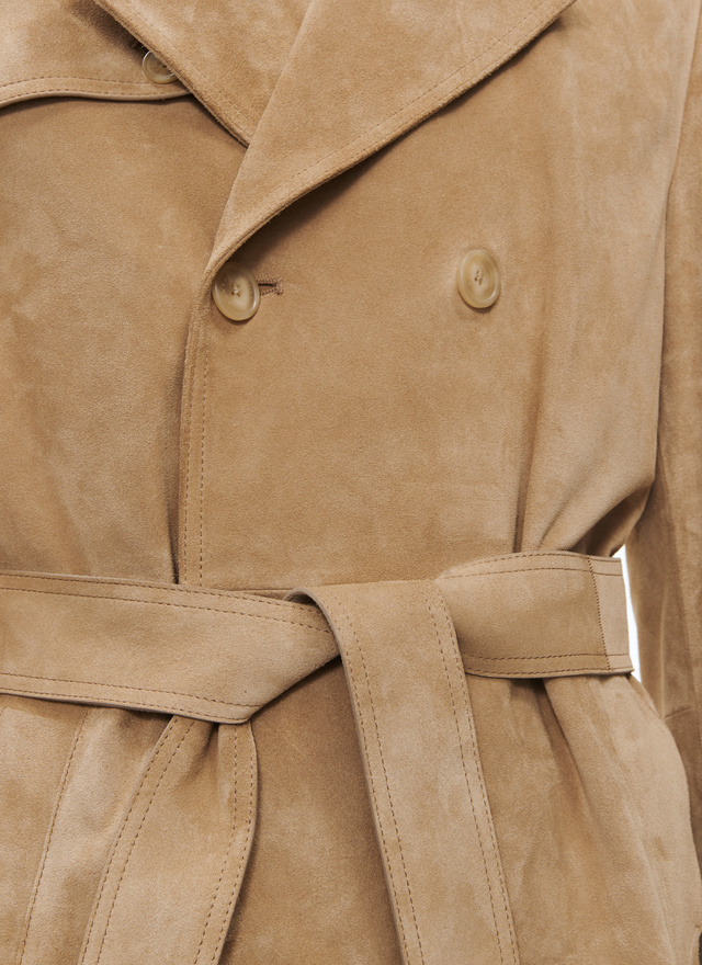 Men's calfskin leather trench coat Fursac - M3BIKY-BL01-08