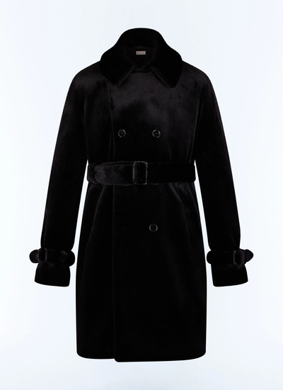 Men's black faux-fur trench coat Fursac - M3GIKY-GM17-B020