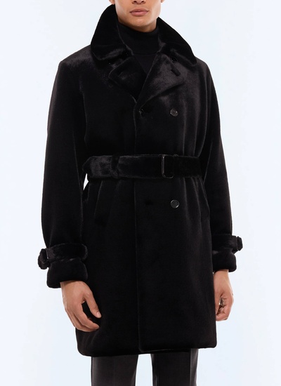 Men's trench coat black faux-fur Fursac - M3GIKY-GM17-B020