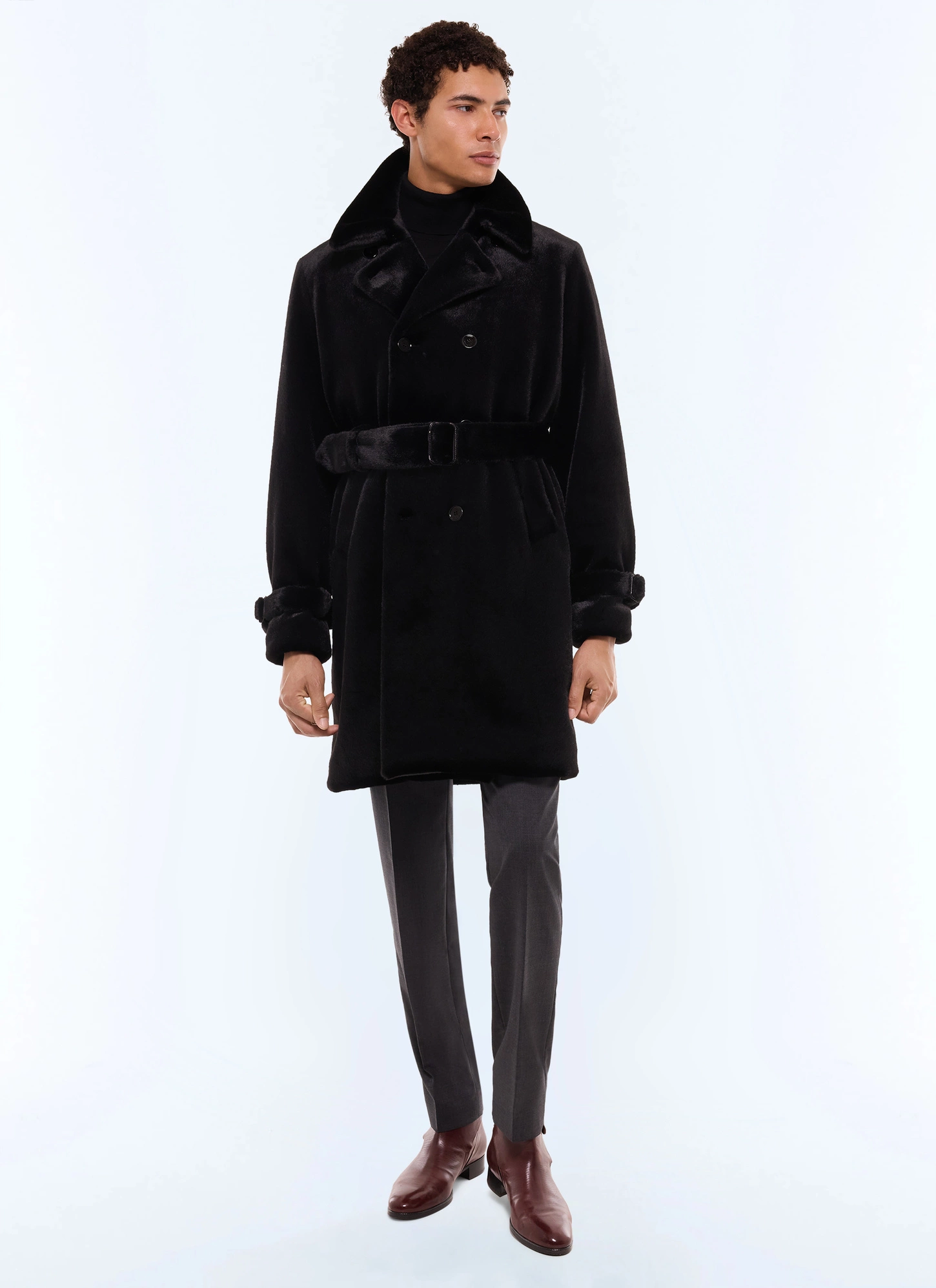 Men's black trench coat Fursac - M3GIKY-GM17-B020