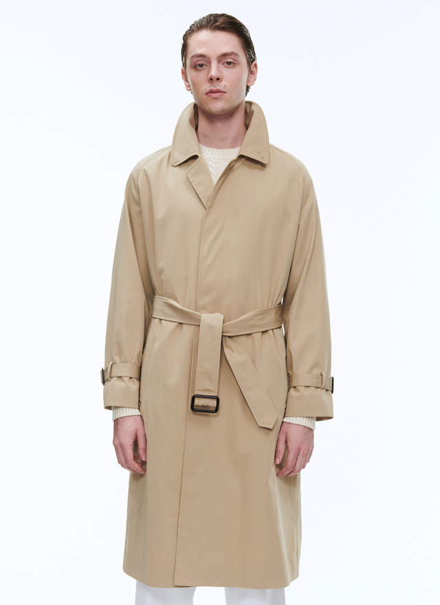 Men's trench coat beige cotton serge Fursac - M3BIMA-BM12-08