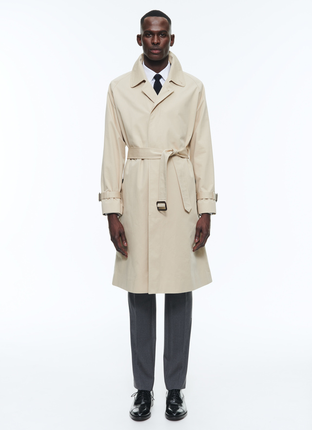 Men's trench coat beige cotton serge Fursac - M3BIMA-DM03-A006