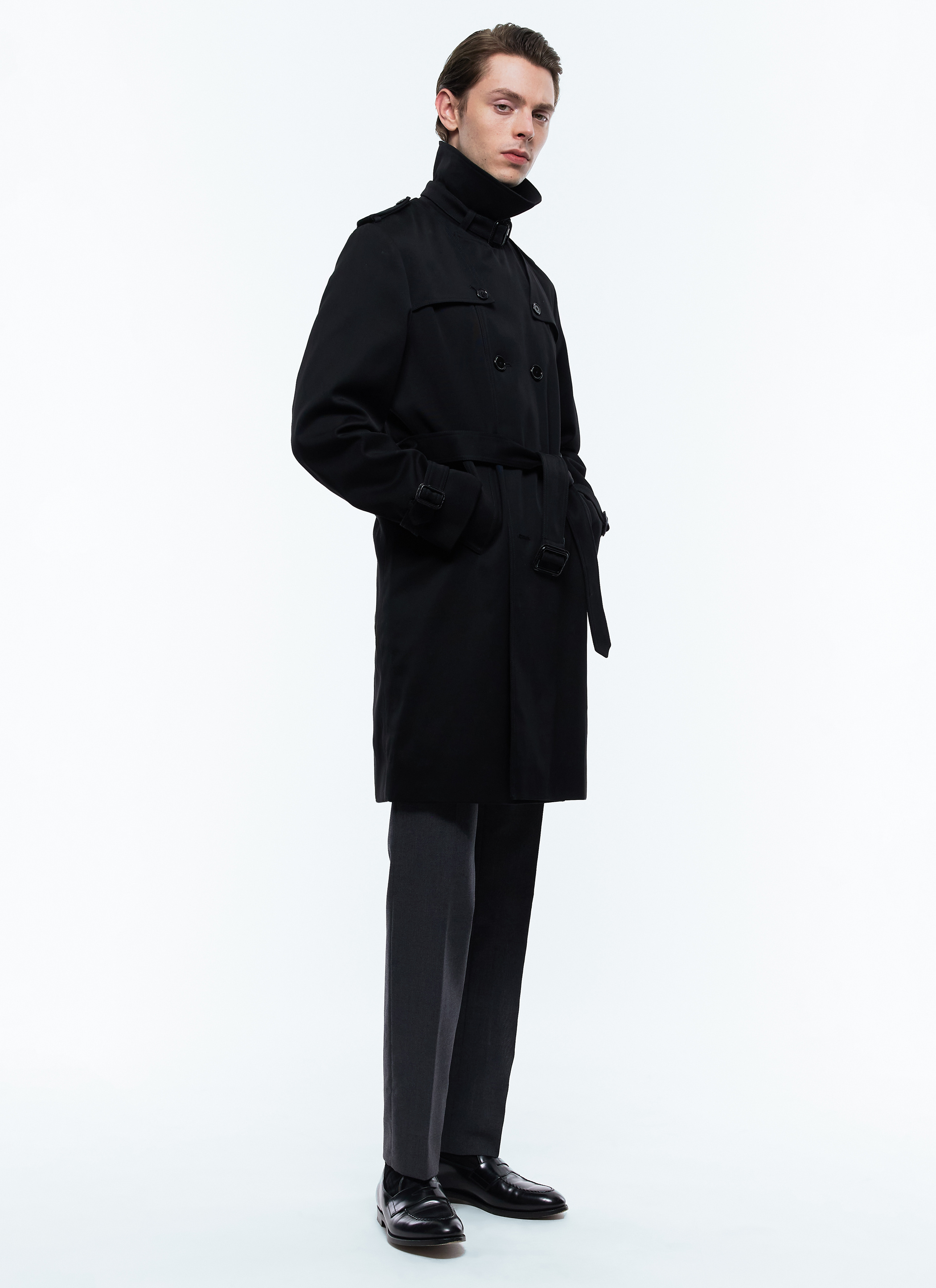 【黒】M TO R ムウトアール 3WAY TRENCH COAT Belted long trenchcoat black women | Morgan