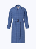 Blue checked water-repellent trench coat - M3BIMA-BM11-37