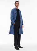 Blue checked water-repellent trench coat - M3BIMA-BM11-37