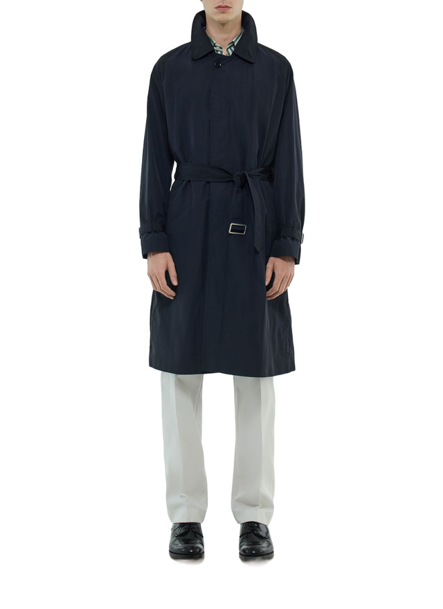 Men's trench coat navy blue cotton and polyamide technical fabric Fursac - M3BIMA-DM01-D030