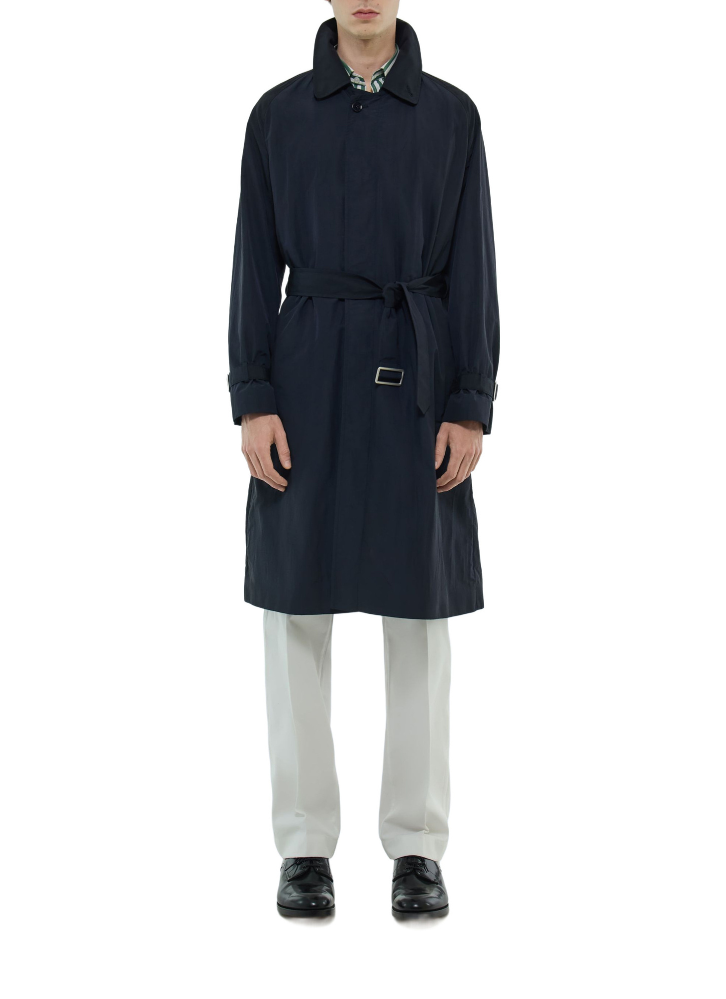 Men's trench coat navy blue cotton and polyamide technical fabric Fursac - M3BIMA-DM01-D030
