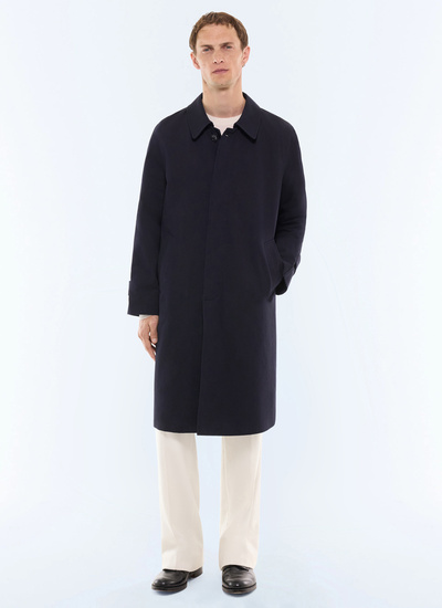 Men's trench coat navy main fabric: 66% cotton, 34% polyesterupper lining: 100% polyesterlower lining: 80% wool, 20% polyamide Fursac - M3LERY-LM15-D030