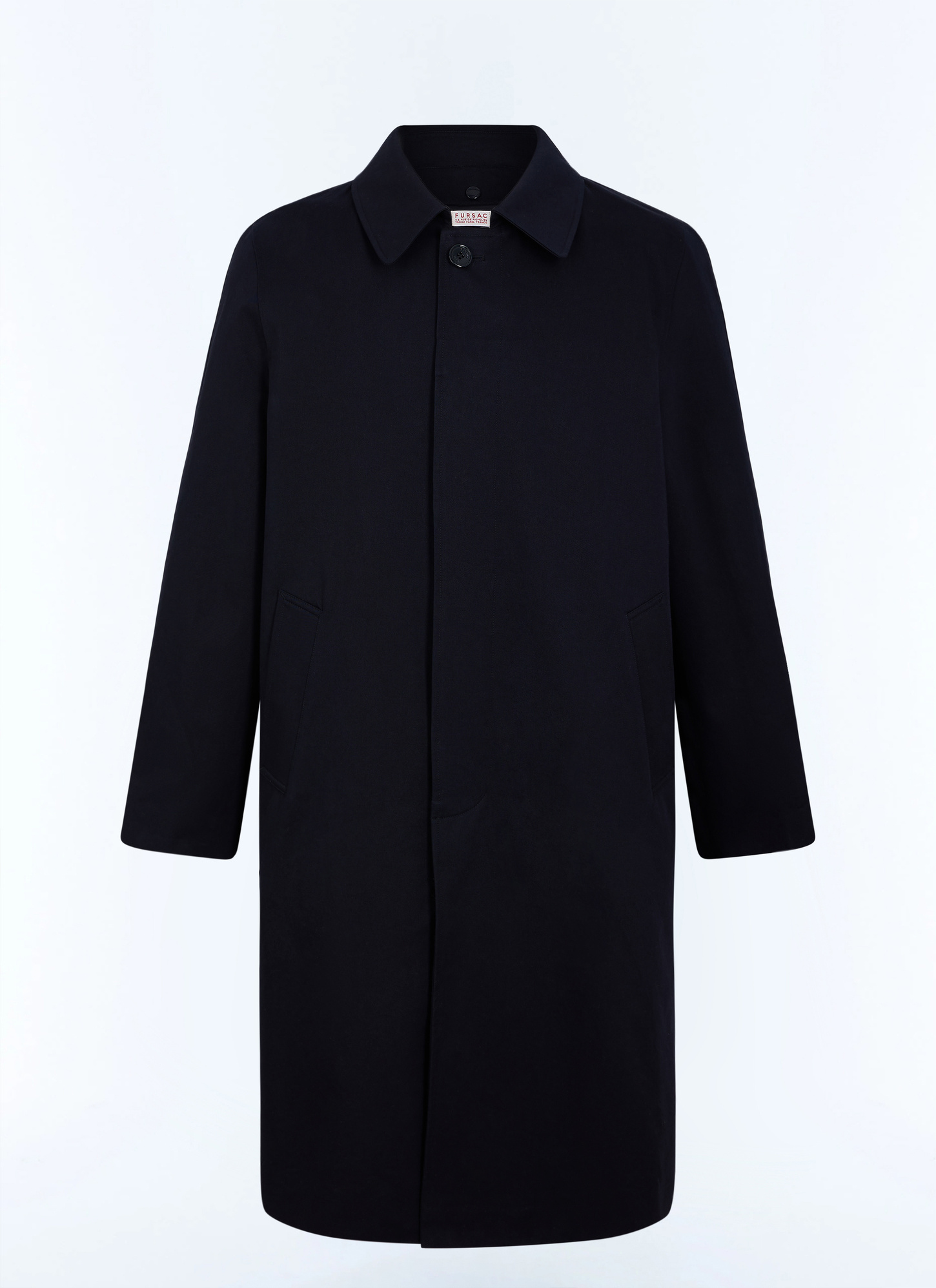 Men's blue, navy blue main fabric: 66% cotton, 34% polyesterupper lining: 100% polyesterlower lining: 80% wool, 20% polyamide trench coat Fursac - M3LERY-LM15-D030