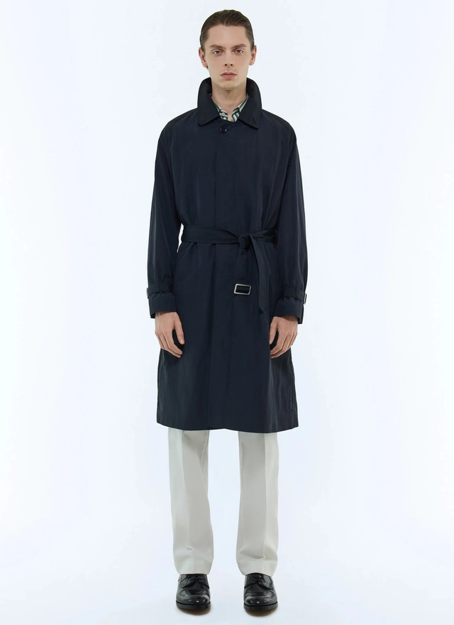 Trench homme bleu marine toile technique en coton et polyamide Fursac - M3BIMA-DM01-D030