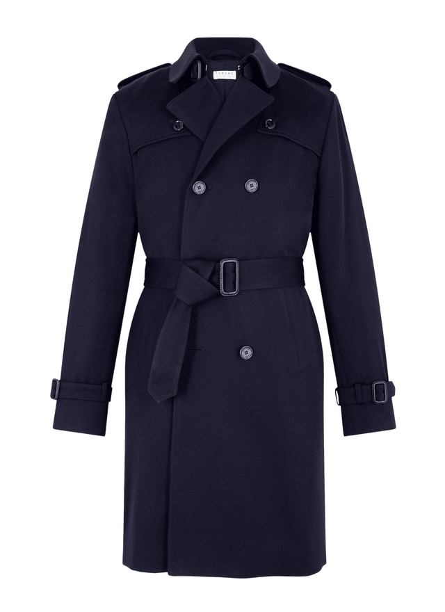 Trench bleu homme coton biologique Fursac - M3EIKA-GM06-D030