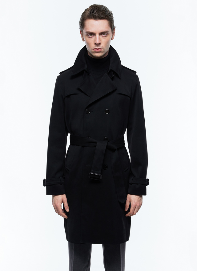 Trench Classique Pour Homme - Mélange Laine/ Polyester, Coupe Slim - Taille M à 2XL - Pour Automne/Hiver