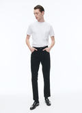 Suede leather 5-pocket straight trousers - P3CLAP-CL59-B020