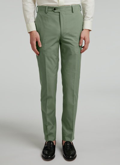Men's trousers sage green cotton and silk Fursac - 22EP3VOXA-VX06/45