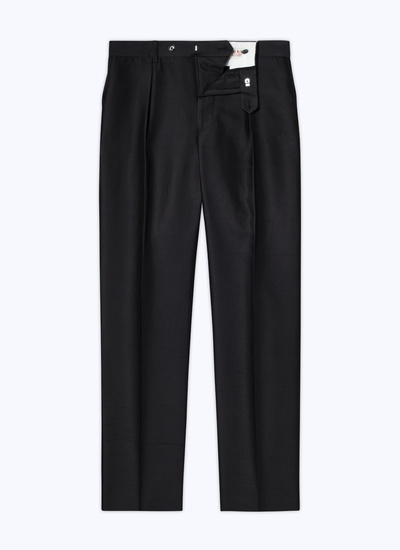 Men's black cotton and silk serge trousers Fursac - P3BOXX-AC69-20