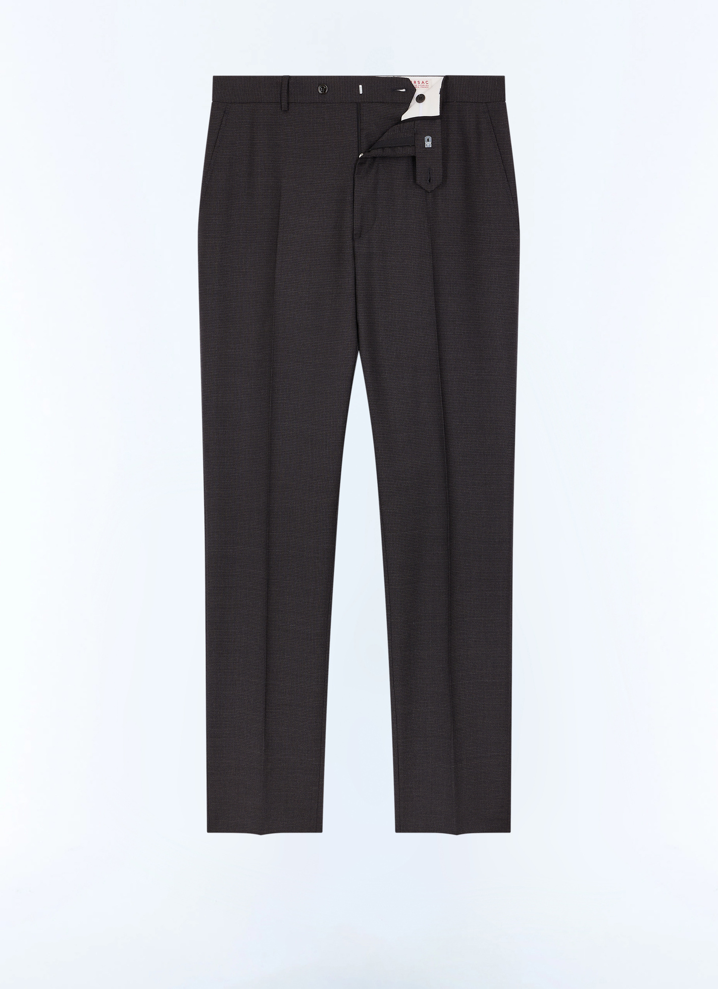 Men's black main fabric: 100% virgin woolwaistband lining: 65% polyester, 35% cottonleg lining: 100% polyesterpocket lining: 65% polyester, 35% cotton trousers Fursac - P3LOXA-LC05-B021