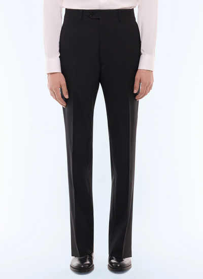 Men's trousers black main fabric: 100% virgin woolwaistband lining: 58% polyester, 42% cottonleg lining: 100% polyesterpocket lining: 58% polyester, 42% cotton Fursac - P3LOXA-BV01-20