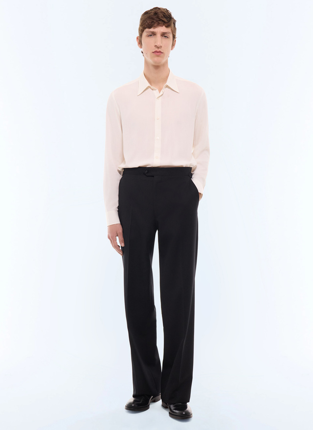 Men's trousers black main fabric: 100% virgin woolwaistband lining: 58% polyester, 42% cottonleg lining: 100% polyesterpocket lining: 58% polyester, 42% cotton Fursac - P3LUDO-LV01-B020