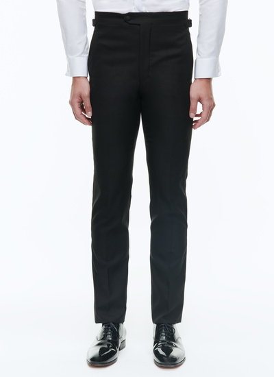 Men's trousers black virgin wool faille Fursac - P3VIPY-RC47-20