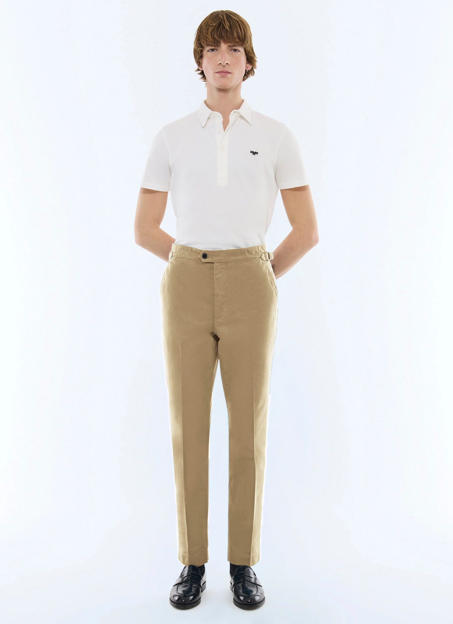Men's trousers beige cotton canvas Fursac - P3FROP-FP03-A008