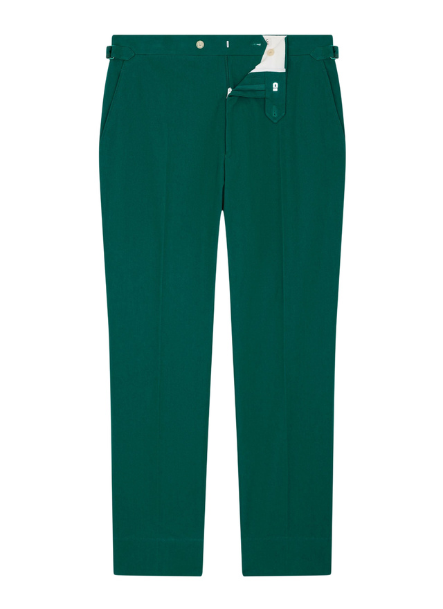 Men's green cotton canvas trousers Fursac - P3FROP-FP03-H009