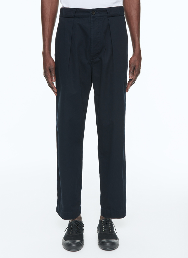 Men's trousers navy blue cotton gabardine Fursac - 23EP3BCNO-BP13/30