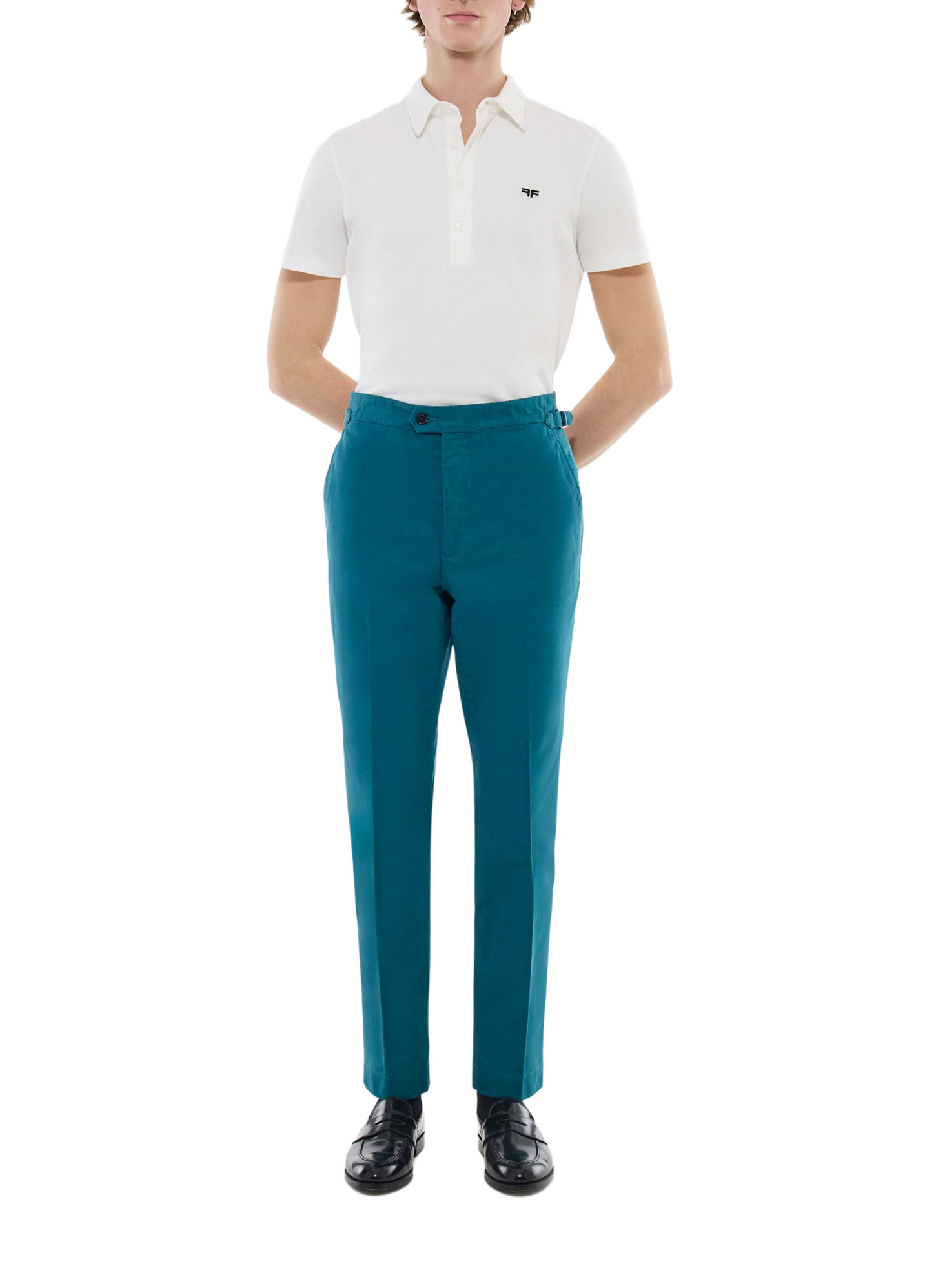 Men's trousers prussian blue cotton canvas Fursac - P3FROP-FP03-D026
