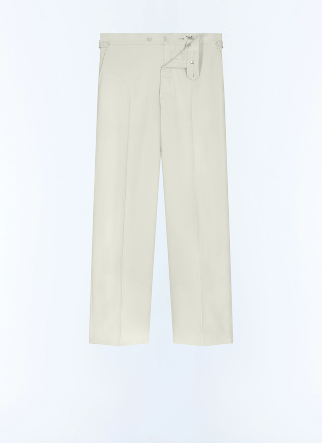Men's white, ecru main fabric: 100% virgin woolwaistband lining: 58% polyester, 42% cottonleg lining: 100% cottonpocket lining: 58% polyester, 42% cotton trousers Fursac - P3LUKY-GV48-A002