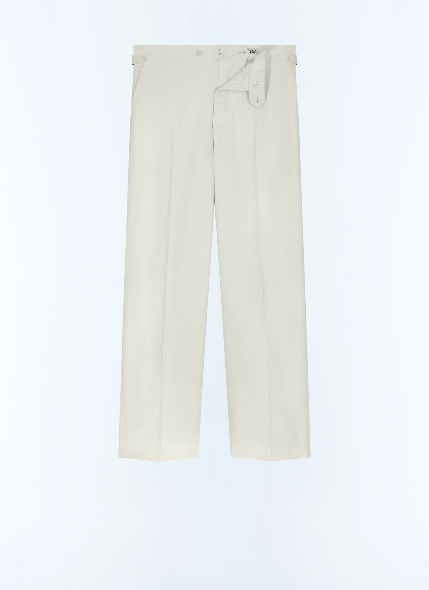 Men's white, ecru main fabric: 100% virgin woolwaistband lining: 58% polyester, 42% cottonleg lining: 100% cottonpocket lining: 58% polyester, 42% cotton trousers Fursac - P3LUKY-GV48-A002