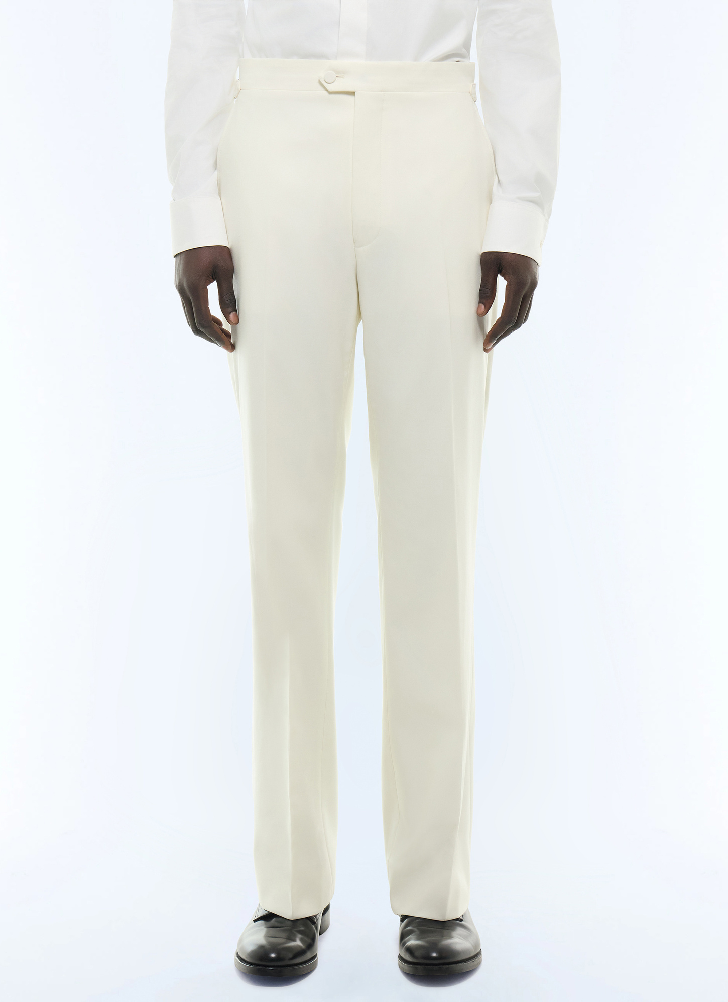 Men's trousers ecru main fabric: 100% virgin woolwaistband lining: 58% polyester, 42% cottonleg lining: 100% cottonpocket lining: 58% polyester, 42% cotton Fursac - P3LUKY-GV48-A002