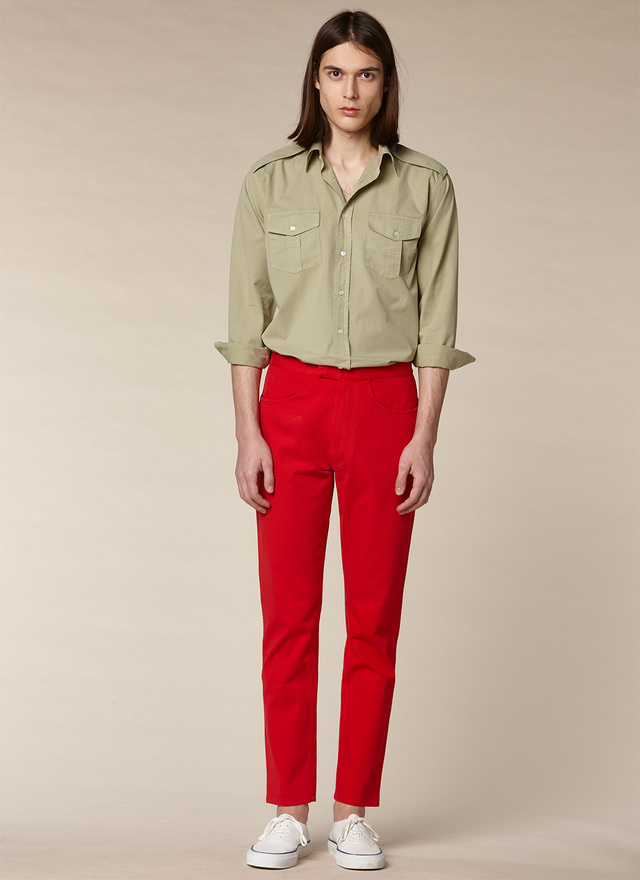 Men's trousers red coton and elastane Fursac - P3STIV-SP09-79