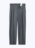 Wool twill striped pleated trousers - P3DOHA-VP04-B024